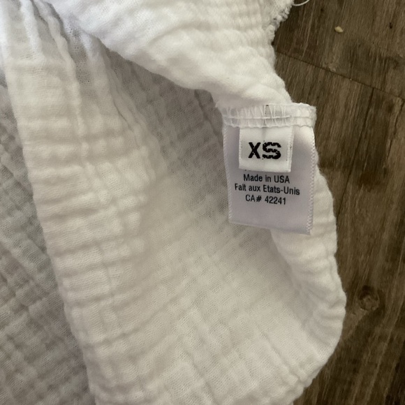 STARK X White Frayed Hem Babydoll Short Sleeve Ruffled Top Size XSmall - Picture 5 of 5